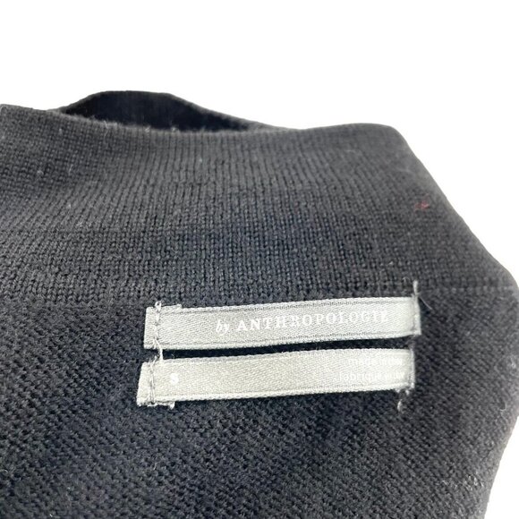 Anthropologie 100% Merino Wool Relaxed Boxy Pullover Sweater Black size Small - Picture 6 of 7